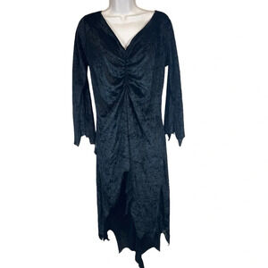 Spirit of Halloween black velvet vampire witch dress goth distressed women’s OS